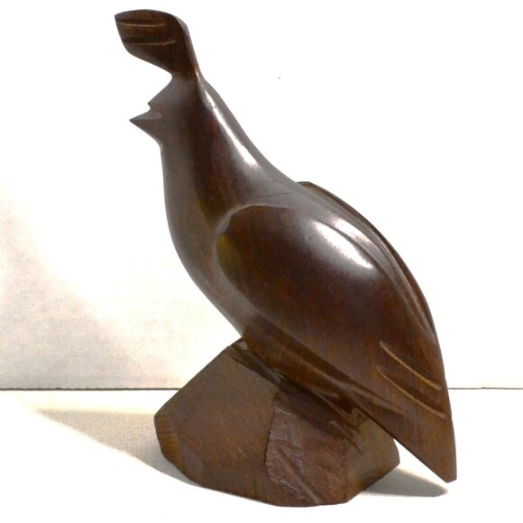 Wooden Quail Bird Carved Room Accent Decor Camp Cabin Decor Nature - Picture 1 of 5